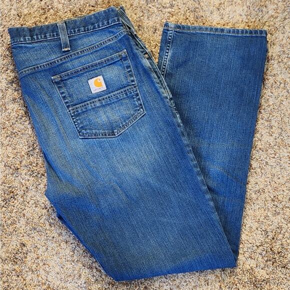 LOT OF 2 Carhartt Mens 40x32 Rugged Flex Relaxed Fit Straight Leg Blue Jeans EUC - Picture 2 of 13